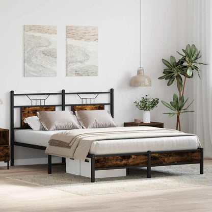 Bedframe zonder matras hout gerookt eikenkleurig 137x190 cm
