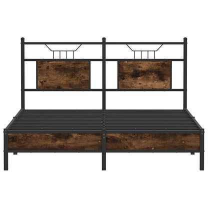 Bedframe zonder matras hout gerookt eikenkleurig 137x190 cm