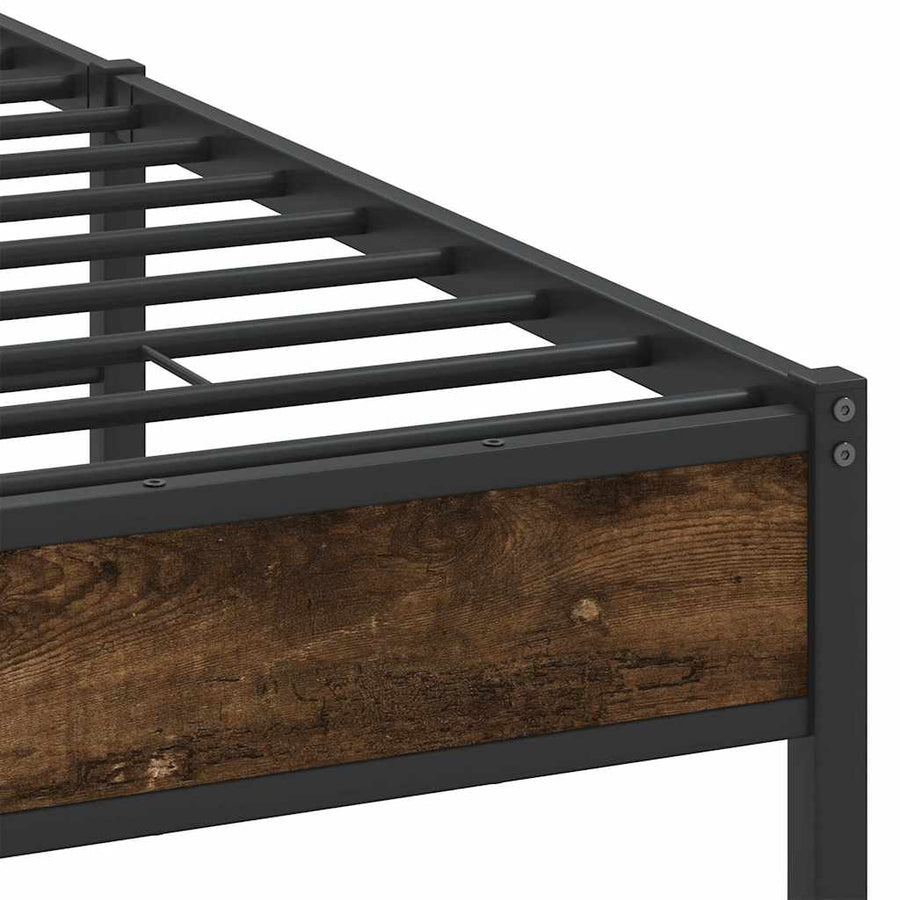 Bedframe zonder matras hout gerookt eikenkleurig 137x190 cm