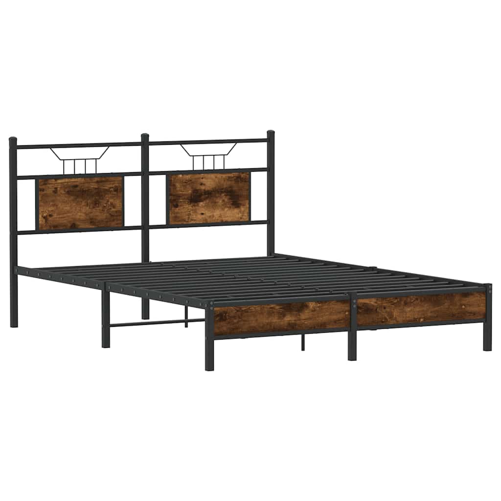 Bedframe zonder matras hout gerookt eikenkleurig 140x190 cm