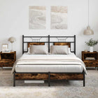 Bed frame without mattress smoked oak-coloured wood 140x190 cm