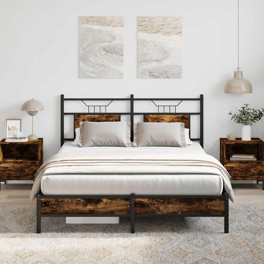Bedframe zonder matras hout gerookt eikenkleurig 140x190 cm