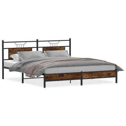 Bedframe zonder matras hout gerookt eikenkleurig 160x200 cm