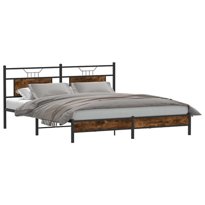 Bedframe zonder matras hout gerookt eikenkleurig 160x200 cm
