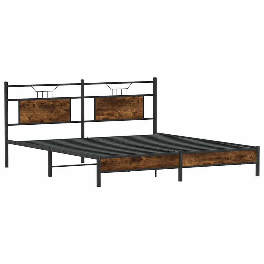 Bedframe zonder matras hout gerookt eikenkleurig 160x200 cm