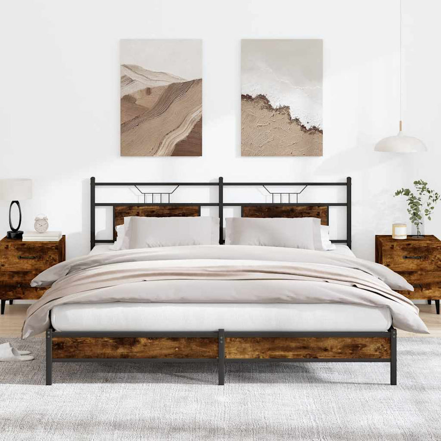 Bedframe zonder matras hout gerookt eikenkleurig 160x200 cm