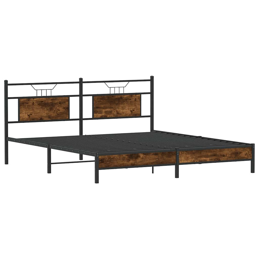 Bedframe zonder matras 183x203 cm spaanplaat gerookt eiken