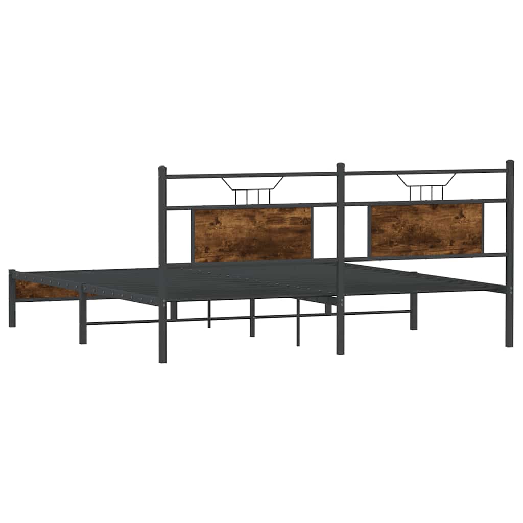 Bedframe zonder matras 183x203 cm spaanplaat gerookt eiken