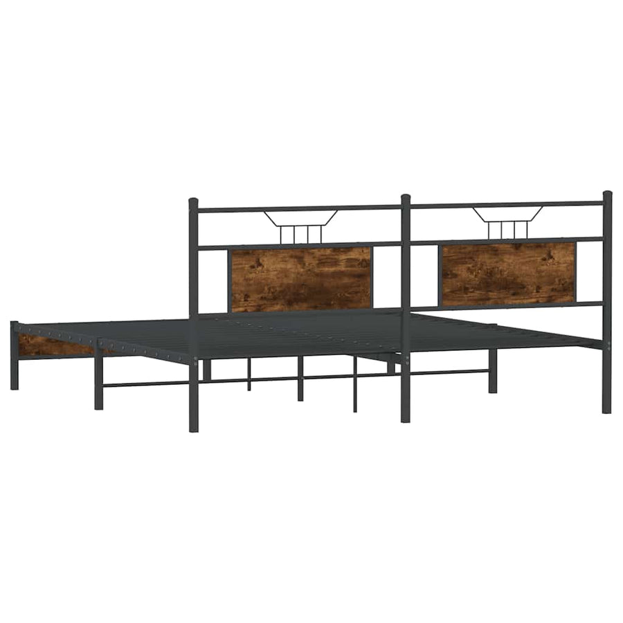 Bedframe zonder matras 183x203 cm spaanplaat gerookt eiken