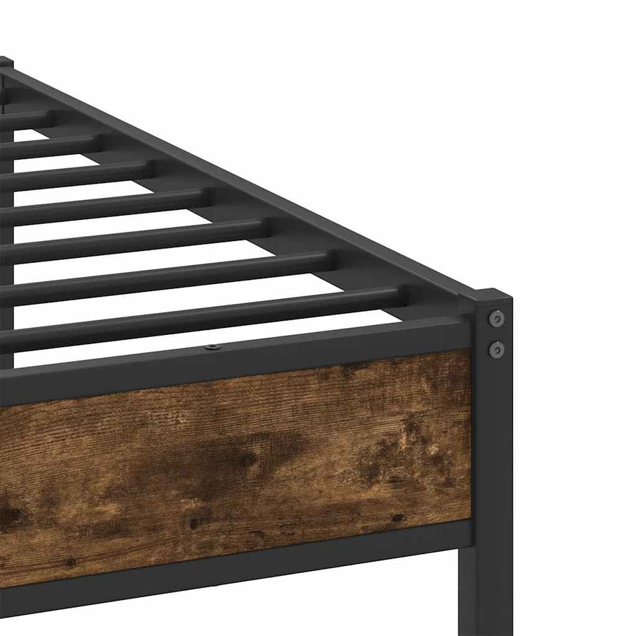 Bedframe zonder matras 183x203 cm spaanplaat gerookt eiken