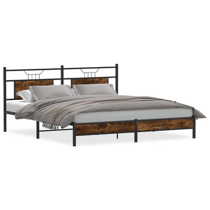 Bedframe zonder matras 183x213 cm spaanplaat gerookt eiken