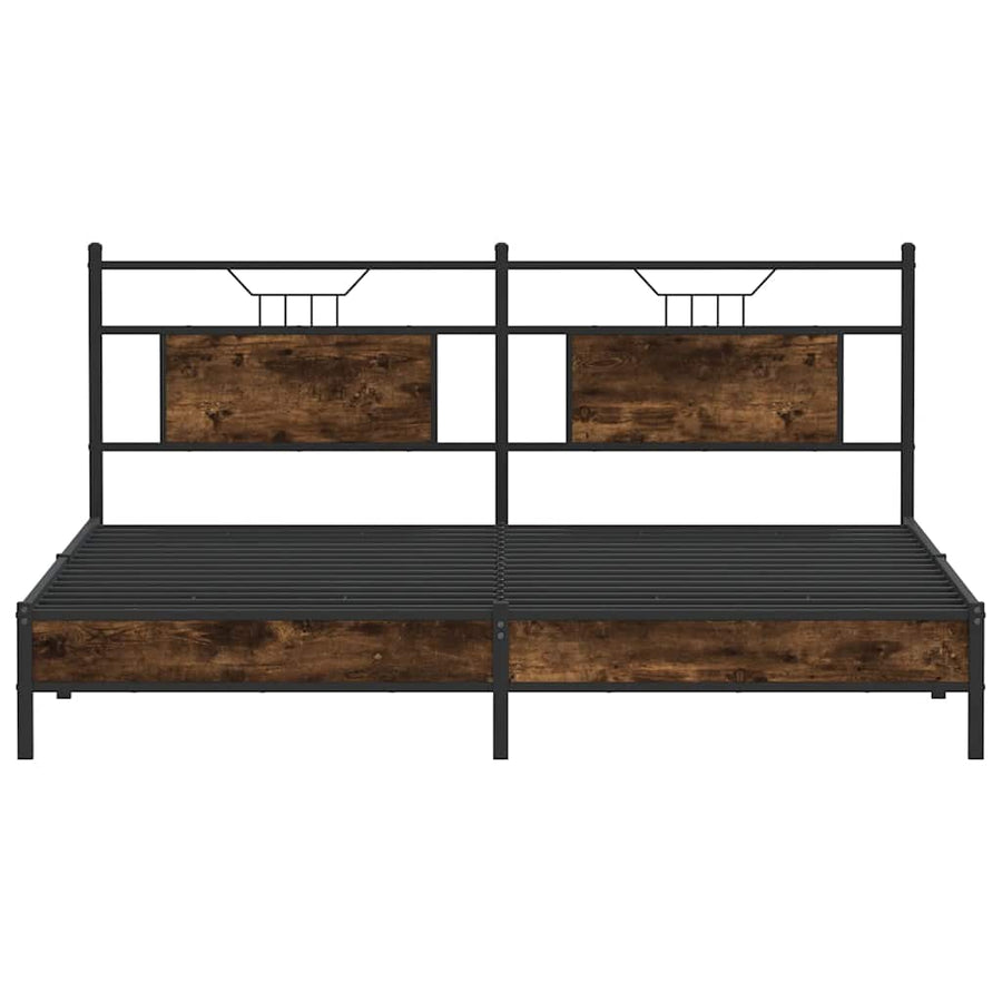 Bedframe zonder matras 183x213 cm spaanplaat gerookt eiken