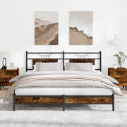 Bedframe 183x213 cm spaanplaat gerookt eiken