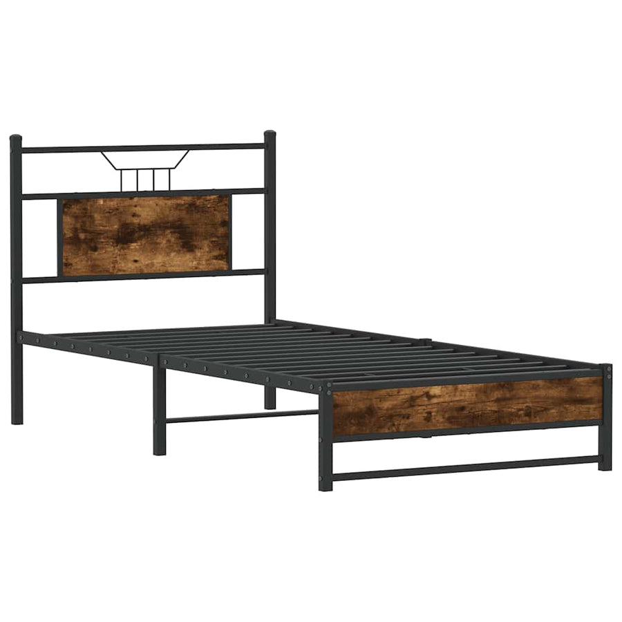 Bedframe zonder matras hout gerookt eikenkleurig 80x200 cm