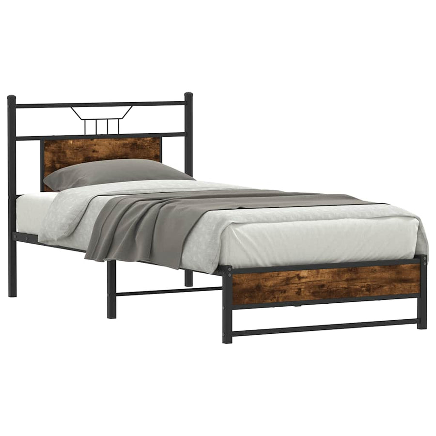 Bedframe zonder matras hout gerookt eikenkleurig 90x190 cm