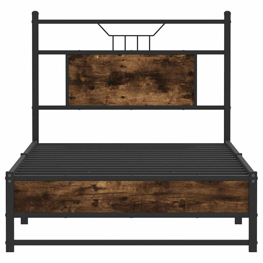 Bedframe zonder matras hout gerookt eikenkleurig 90x190 cm