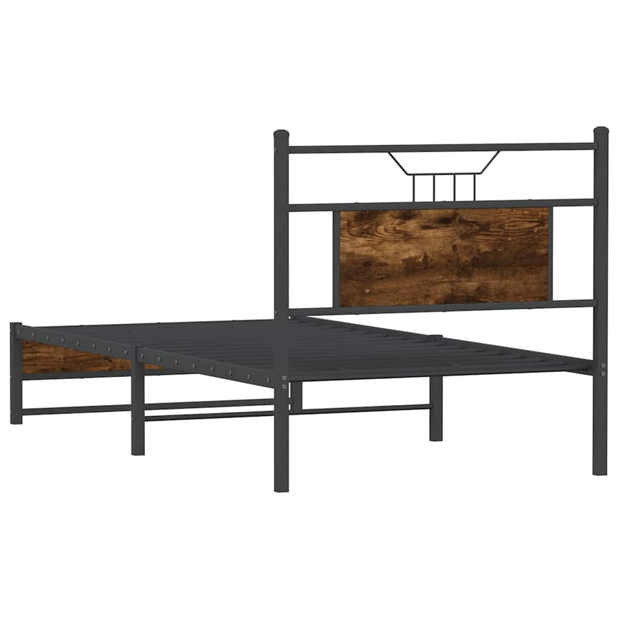 Bedframe zonder matras hout gerookt eikenkleurig 90x190 cm