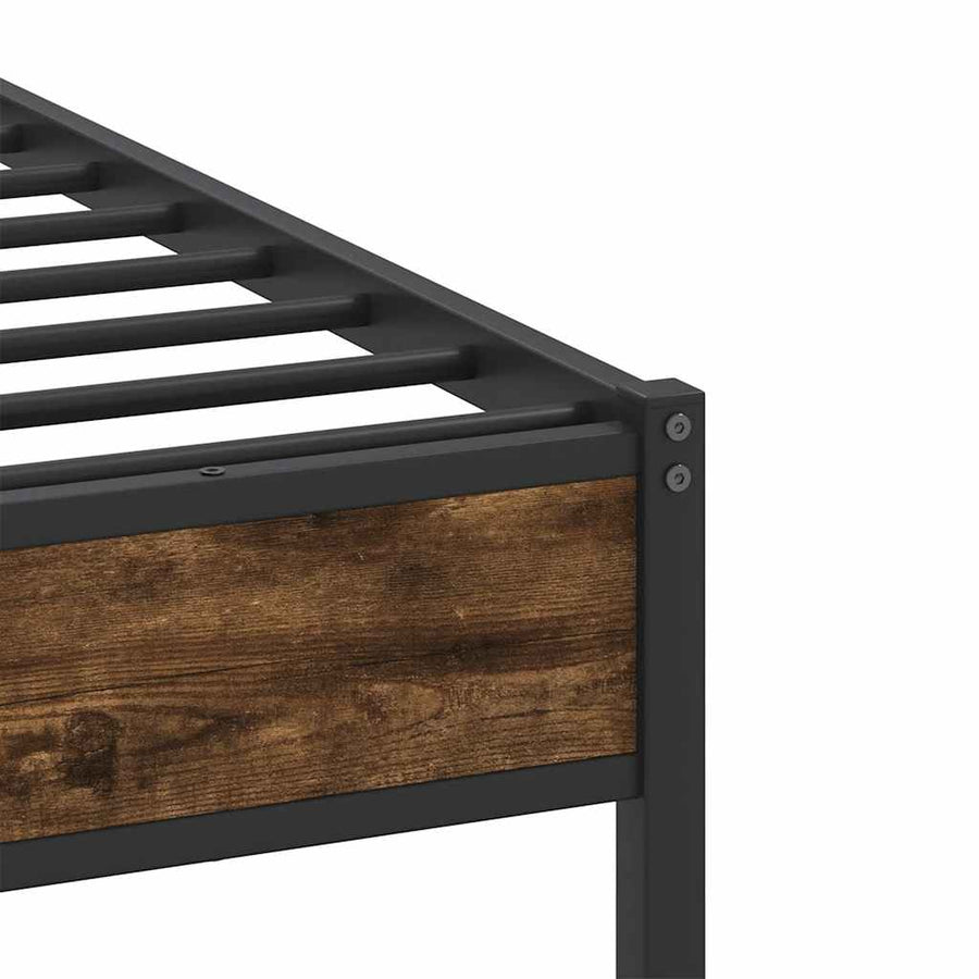 Bedframe zonder matras hout gerookt eikenkleurig 90x190 cm