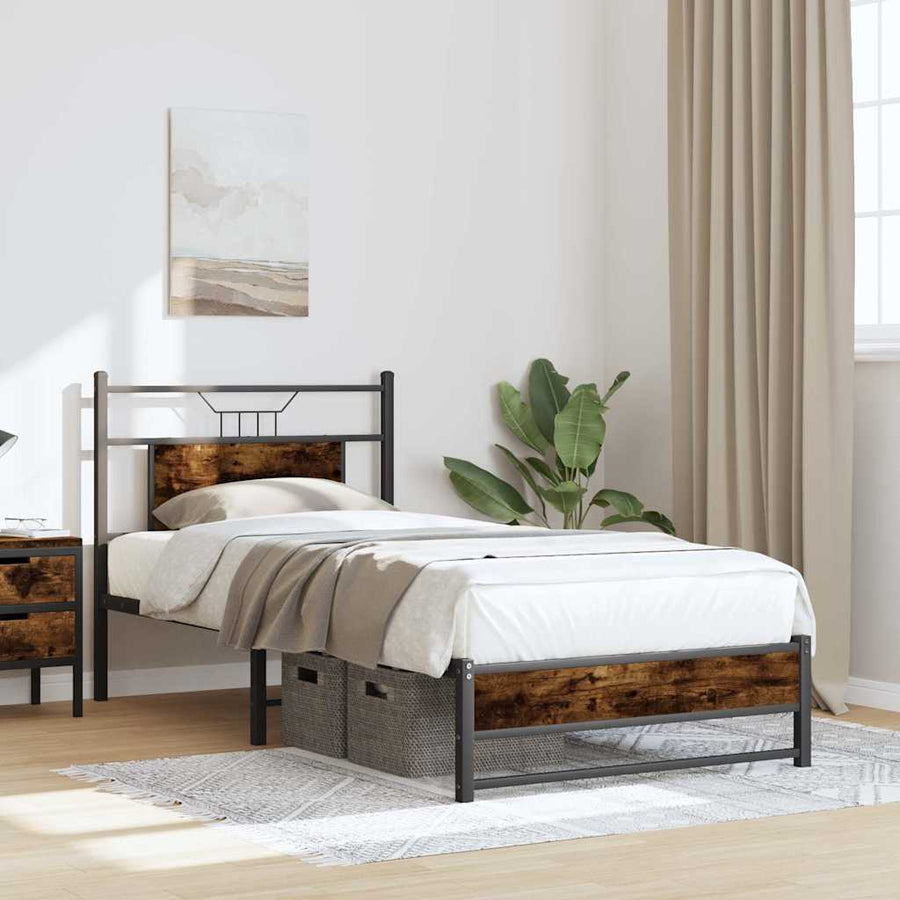 Bedframe zonder matras hout gerookt eikenkleurig 90x200 cm