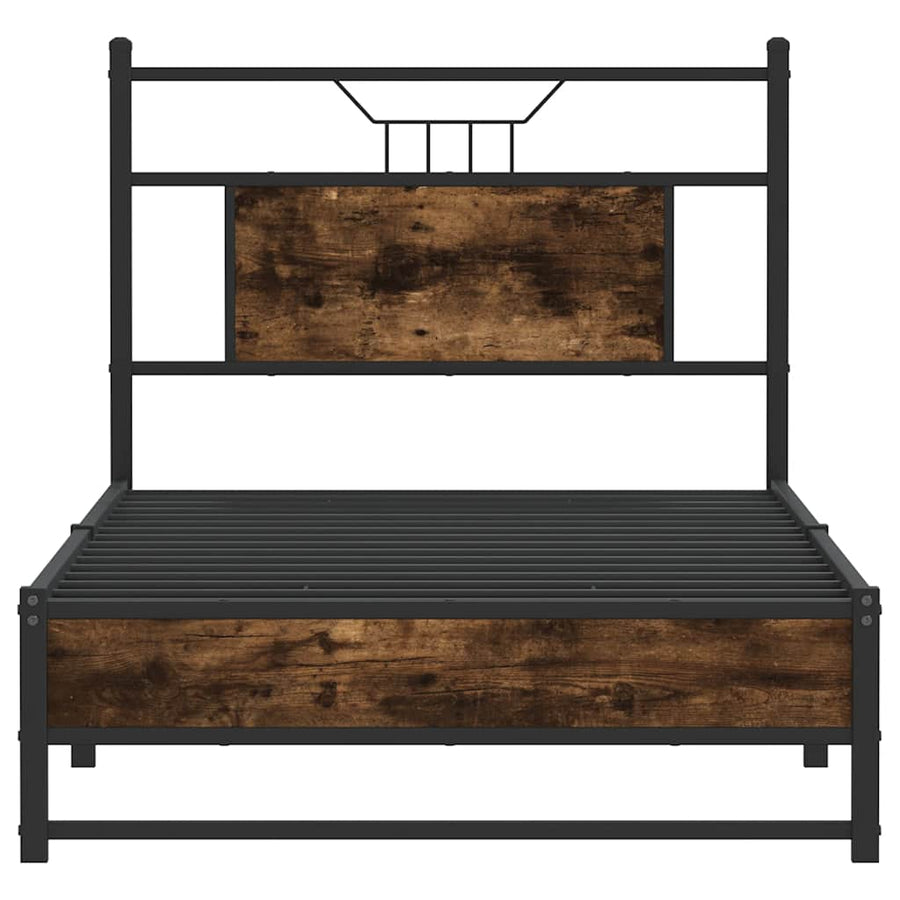 Bedframe zonder matras hout gerookt eikenkleurig 90x200 cm