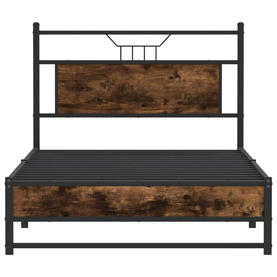 Bedframe zonder matras hout gerookt eikenkleurig 100x200 cm
