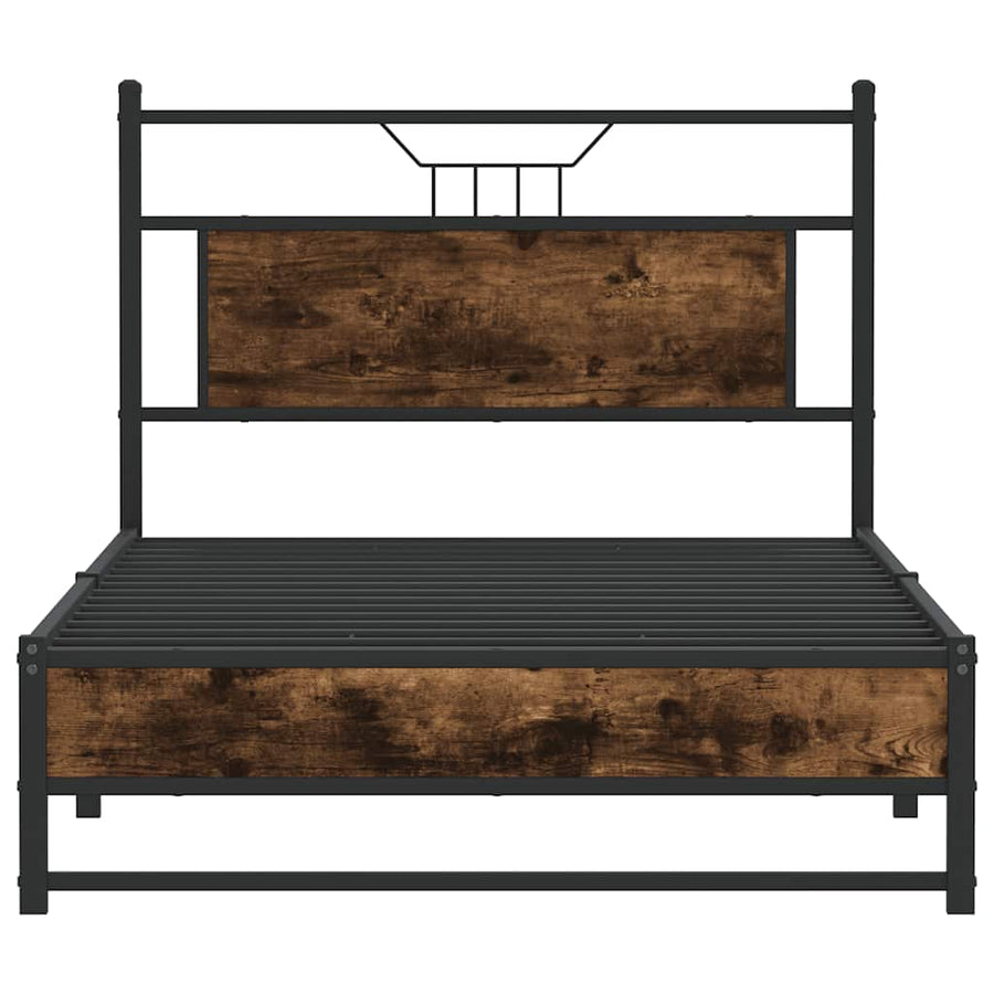 Bedframe zonder matras spaanplaat gerookt eikenkleurig