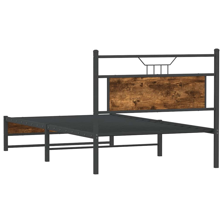 Bedframe zonder matras spaanplaat gerookt eikenkleurig