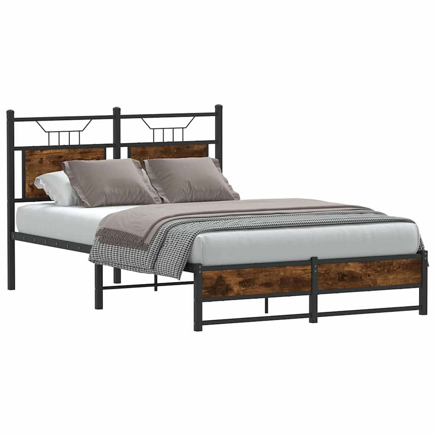 Bedframe zonder matras hout gerookt eikenkleurig 120x200 cm