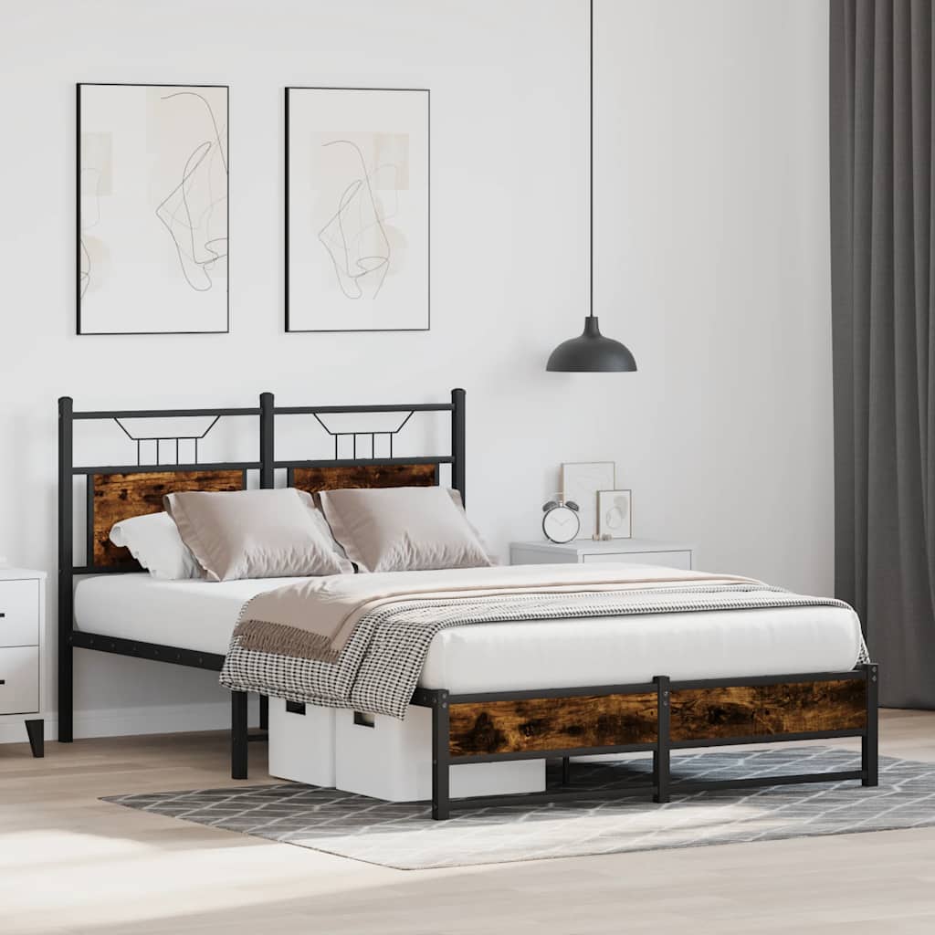 Bedframe zonder matras hout gerookt eikenkleurig 120x200 cm