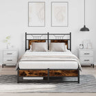 Bed frame without mattress wood smoked oak color 120x200 cm