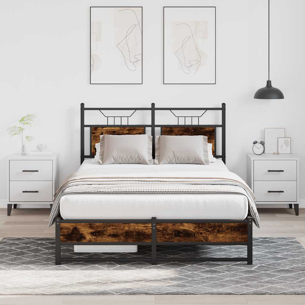 Bedframe zonder matras hout gerookt eikenkleurig 120x200 cm