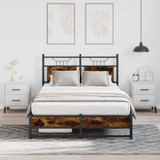 Bedframe 120x200 cm gerookt eikenhout