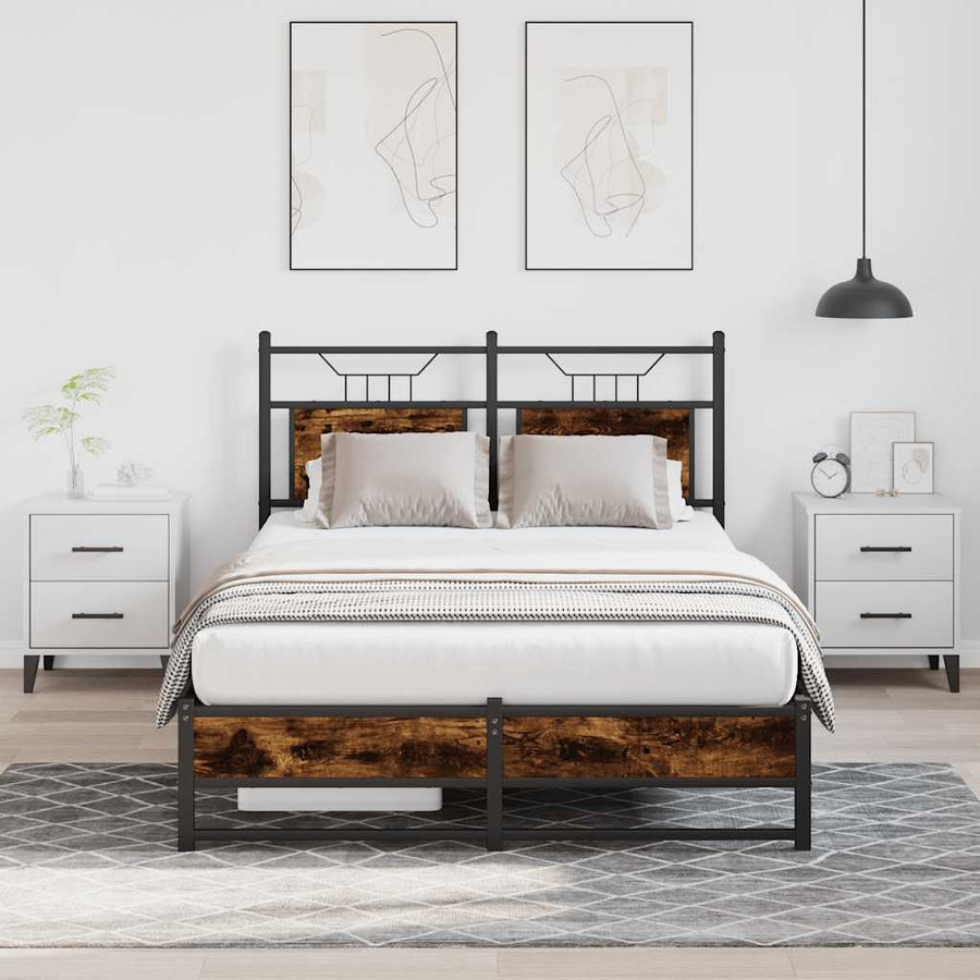 Bedframe zonder matras hout gerookt eikenkleurig 120x200 cm