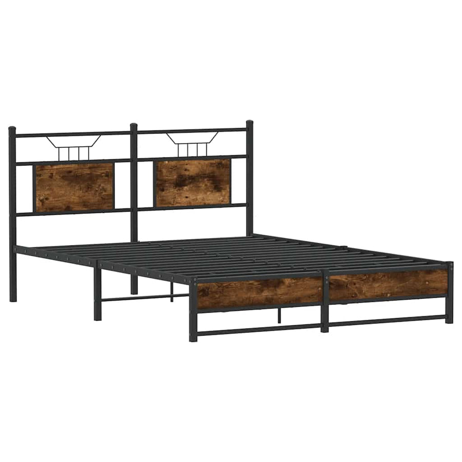Bedframe zonder matras hout gerookt eikenkleurig 137x190 cm