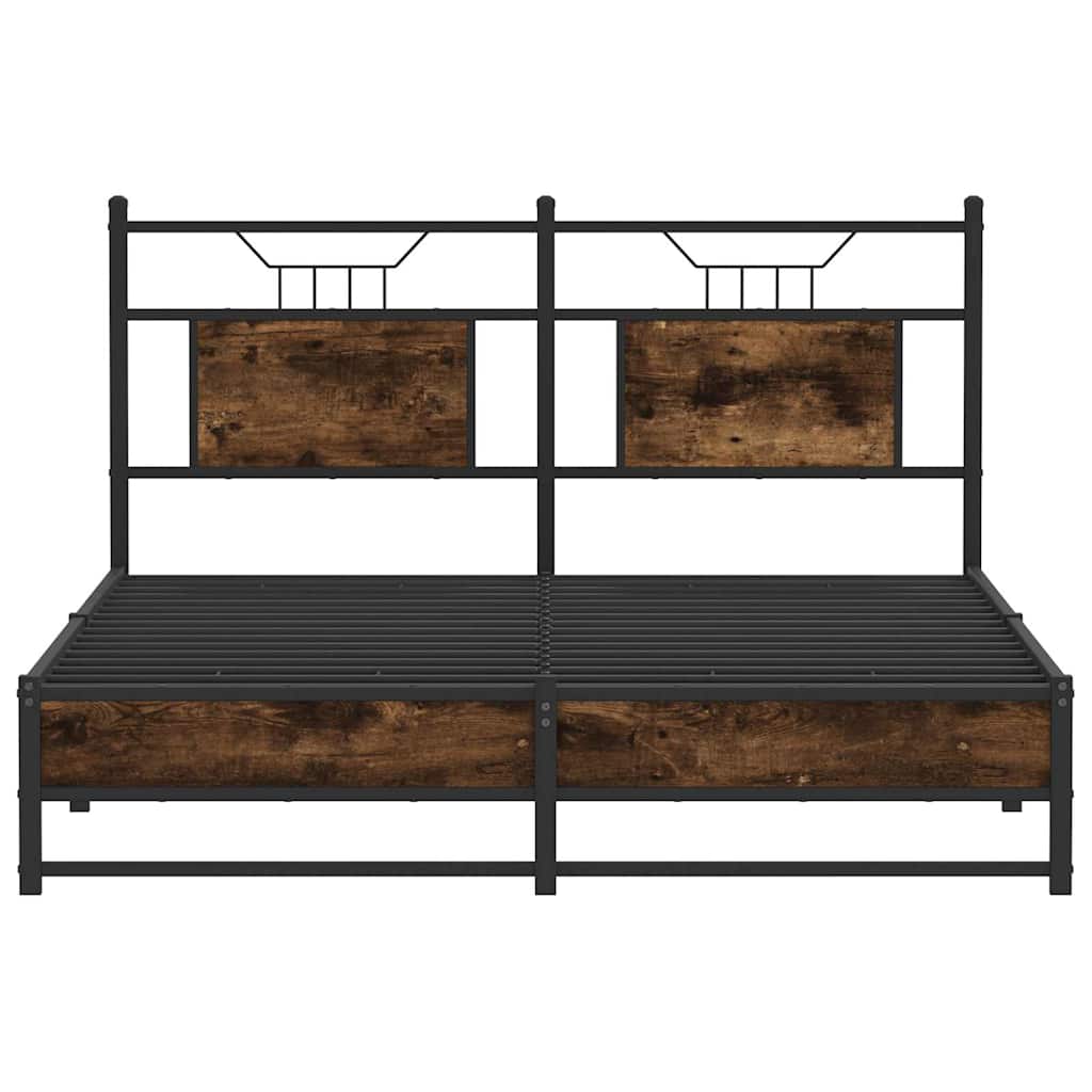 Bedframe zonder matras hout gerookt eikenkleurig 137x190 cm
