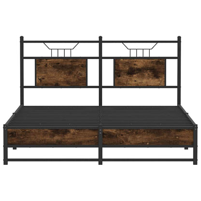 Bedframe zonder matras hout gerookt eikenkleurig 137x190 cm