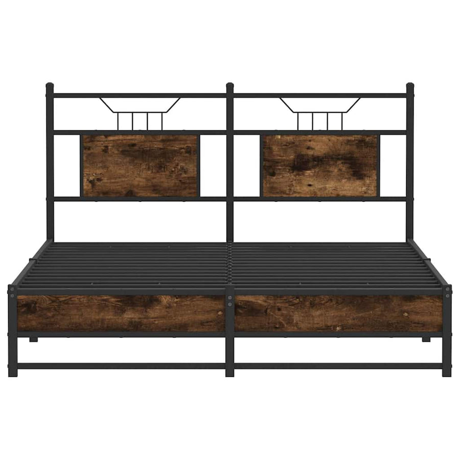 Bedframe zonder matras hout gerookt eikenkleurig 137x190 cm