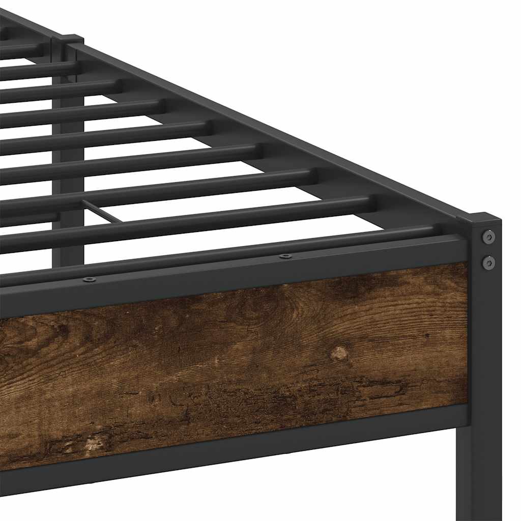 Bedframe zonder matras hout gerookt eikenkleurig 137x190 cm