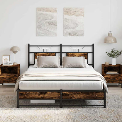 Bedframe zonder matras hout gerookt eikenkleurig 137x190 cm