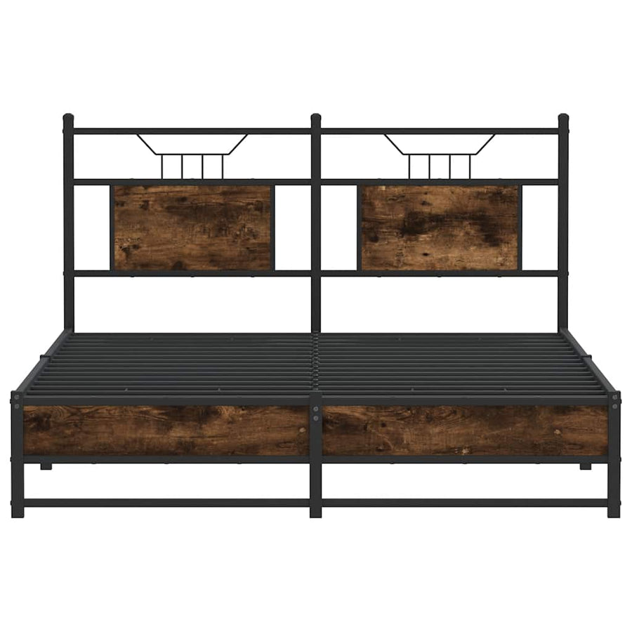 Bedframe zonder matras hout gerookt eikenkleurig 140x190 cm
