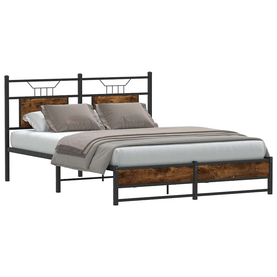 Bedframe zonder matras hout gerookt eikenkleurig 140x200 cm