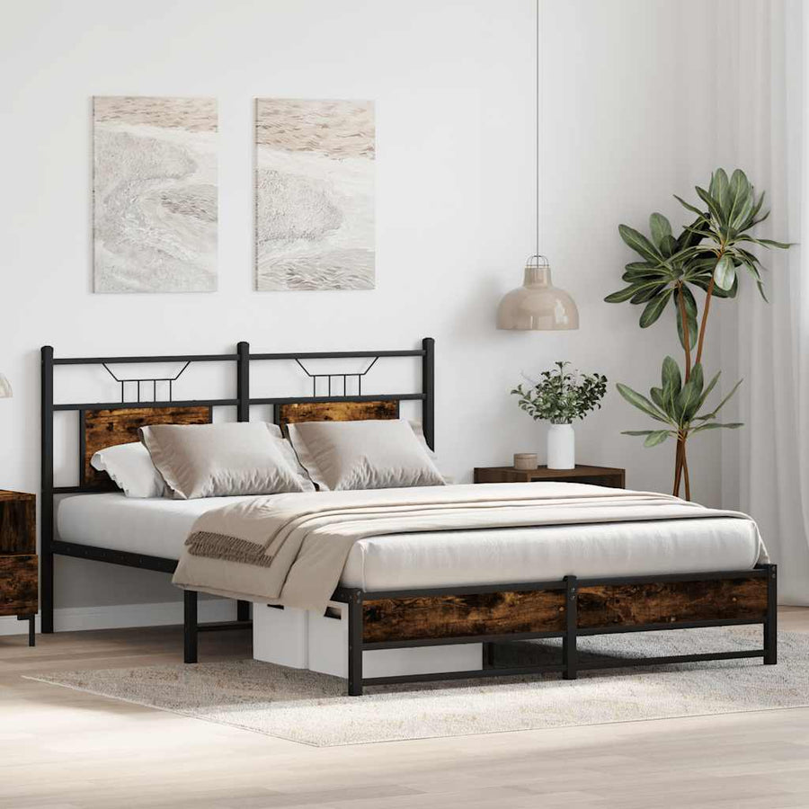 Bedframe zonder matras hout gerookt eikenkleurig 140x200 cm