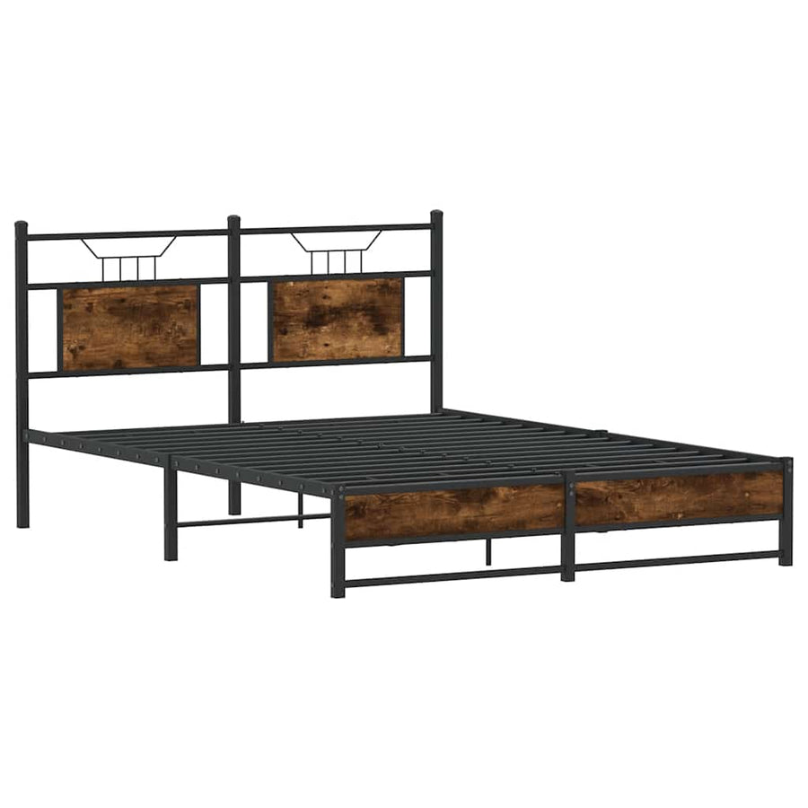 Bedframe zonder matras hout gerookt eikenkleurig 140x200 cm