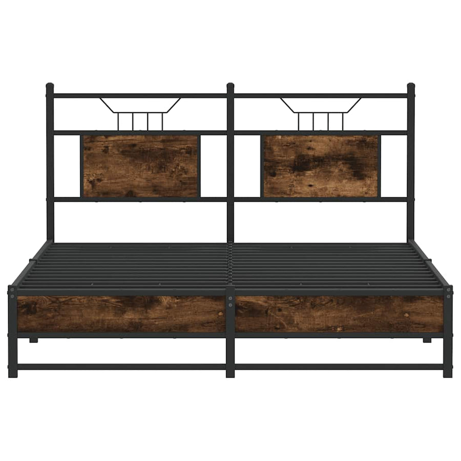 Bedframe zonder matras hout gerookt eikenkleurig 140x200 cm