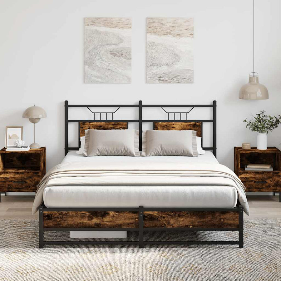Bedframe zonder matras hout gerookt eikenkleurig 150x200 cm