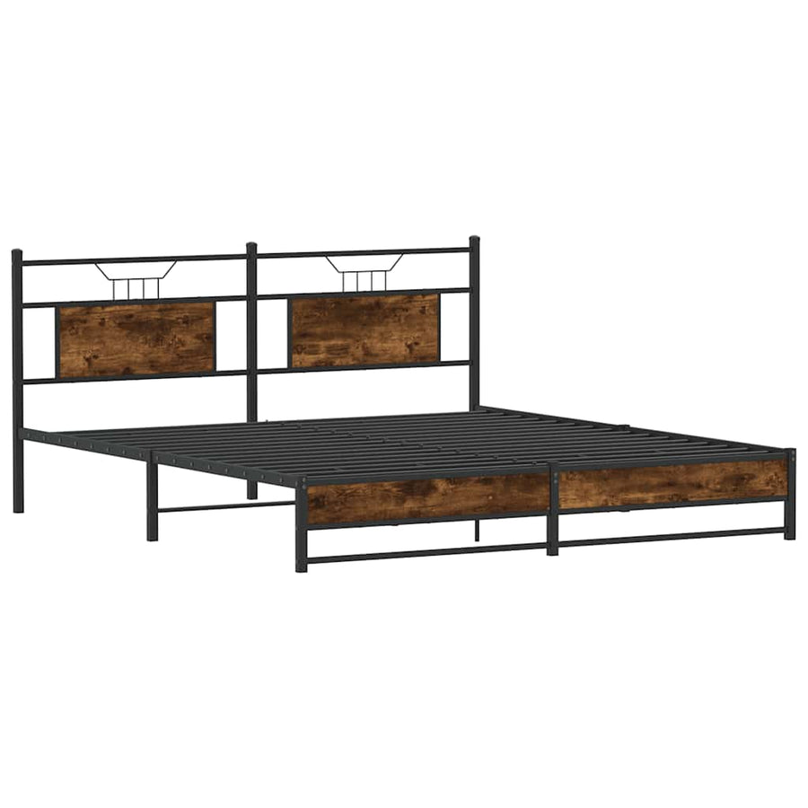 Bedframe zonder matras hout gerookt eikenkleurig 160x200 cm
