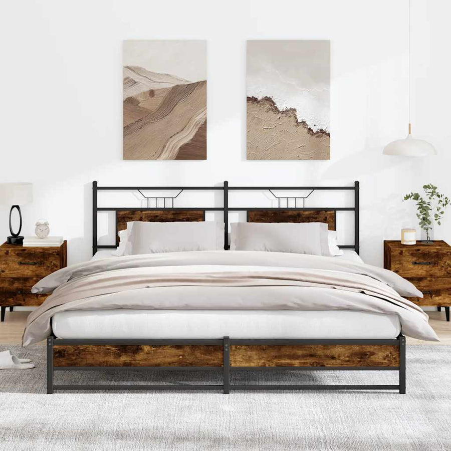 Bedframe zonder matras hout gerookt eikenkleurig 160x200 cm