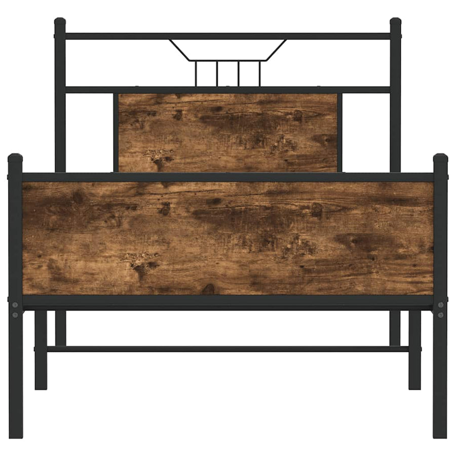 Bedframe zonder matras hout gerookt eikenkleurig 75x190 cm