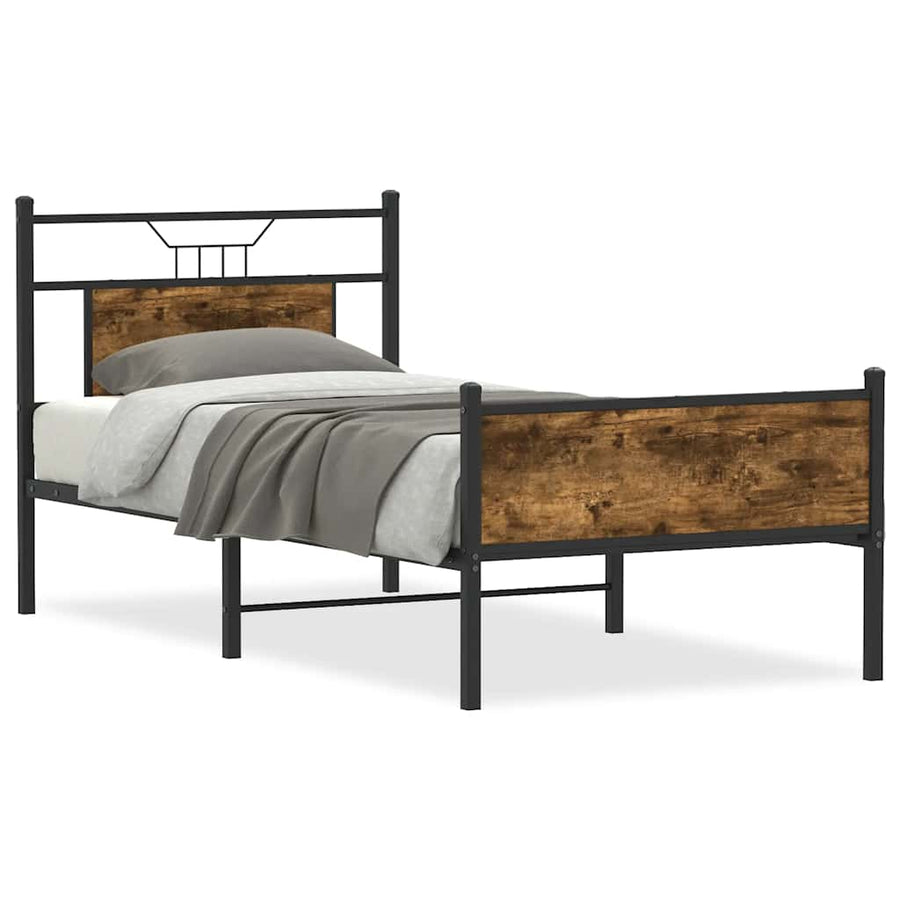 Bedframe zonder matras hout gerookt eikenkleurig 80x200 cm