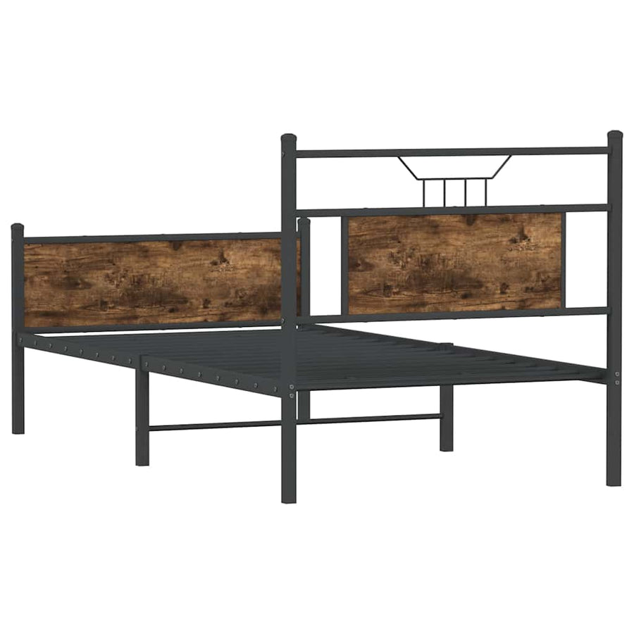 Bedframe zonder matras hout gerookt eikenkleurig 80x200 cm